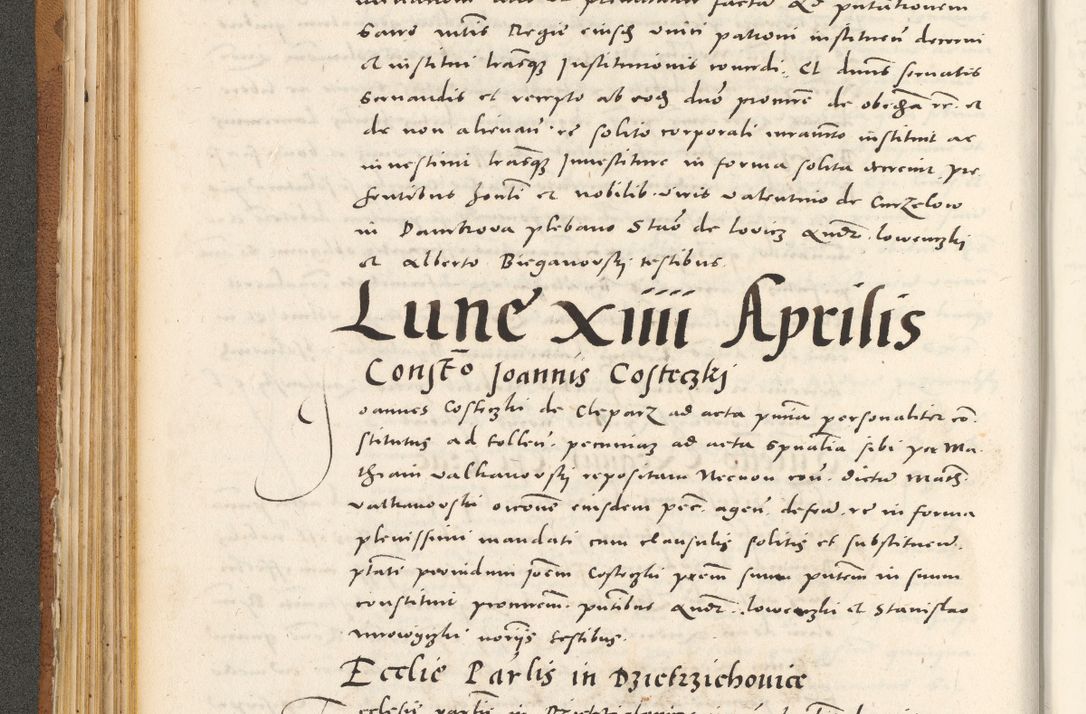 Zdjęcie nr 133 dla obiektu archiwalnego: Acta actorum, sententiarum tam diffinitivarum quam interloquutoriarum, decretorum, obligationum, quietationum et constitutionum procuratorum coram reverendo domino Andrea Przeczlauski scholastico vicarioque in spiritualibus generali Cracoviensi, ad annum Domini millesimum quingentesimum sexagesimum primum, cuius inditio quarta, pontidicatus Pii quarti, annus secundus, poeliciter sequuntur