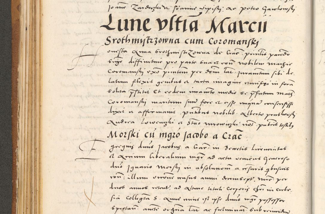 Zdjęcie nr 129 dla obiektu archiwalnego: Acta actorum, sententiarum tam diffinitivarum quam interloquutoriarum, decretorum, obligationum, quietationum et constitutionum procuratorum coram reverendo domino Andrea Przeczlauski scholastico vicarioque in spiritualibus generali Cracoviensi, ad annum Domini millesimum quingentesimum sexagesimum primum, cuius inditio quarta, pontidicatus Pii quarti, annus secundus, poeliciter sequuntur