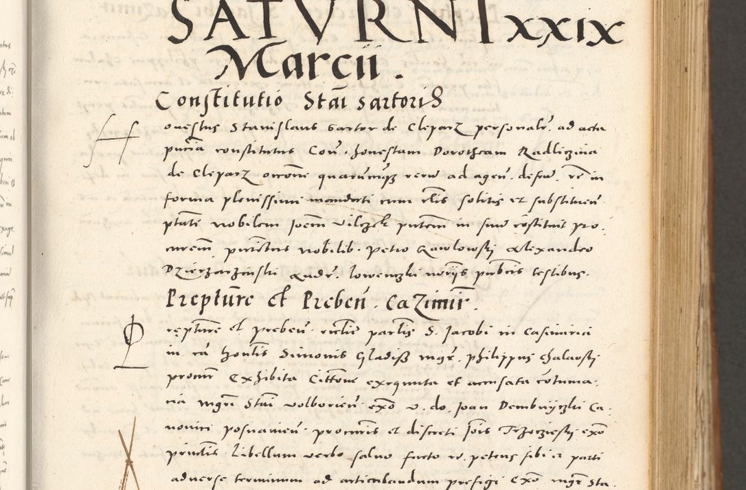 Zdjęcie nr 124 dla obiektu archiwalnego: Acta actorum, sententiarum tam diffinitivarum quam interloquutoriarum, decretorum, obligationum, quietationum et constitutionum procuratorum coram reverendo domino Andrea Przeczlauski scholastico vicarioque in spiritualibus generali Cracoviensi, ad annum Domini millesimum quingentesimum sexagesimum primum, cuius inditio quarta, pontidicatus Pii quarti, annus secundus, poeliciter sequuntur