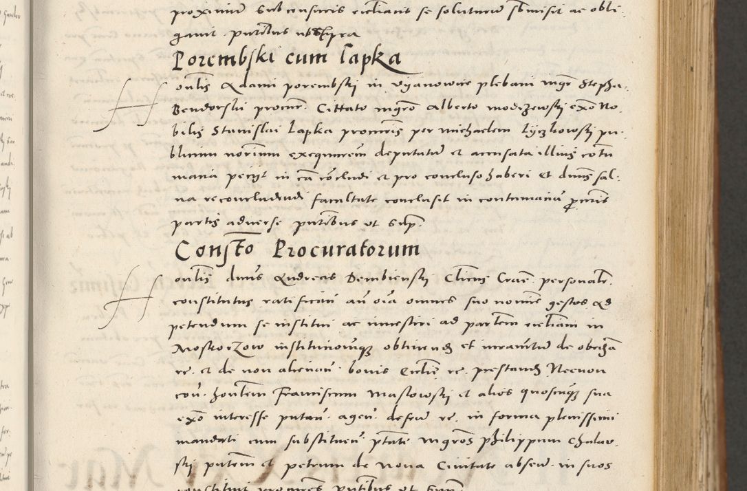 Zdjęcie nr 118 dla obiektu archiwalnego: Acta actorum, sententiarum tam diffinitivarum quam interloquutoriarum, decretorum, obligationum, quietationum et constitutionum procuratorum coram reverendo domino Andrea Przeczlauski scholastico vicarioque in spiritualibus generali Cracoviensi, ad annum Domini millesimum quingentesimum sexagesimum primum, cuius inditio quarta, pontidicatus Pii quarti, annus secundus, poeliciter sequuntur