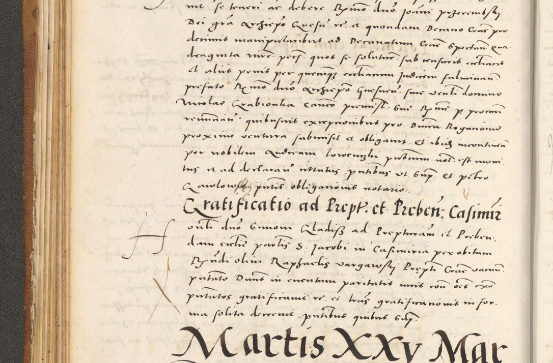 Zdjęcie nr 119 dla obiektu archiwalnego: Acta actorum, sententiarum tam diffinitivarum quam interloquutoriarum, decretorum, obligationum, quietationum et constitutionum procuratorum coram reverendo domino Andrea Przeczlauski scholastico vicarioque in spiritualibus generali Cracoviensi, ad annum Domini millesimum quingentesimum sexagesimum primum, cuius inditio quarta, pontidicatus Pii quarti, annus secundus, poeliciter sequuntur