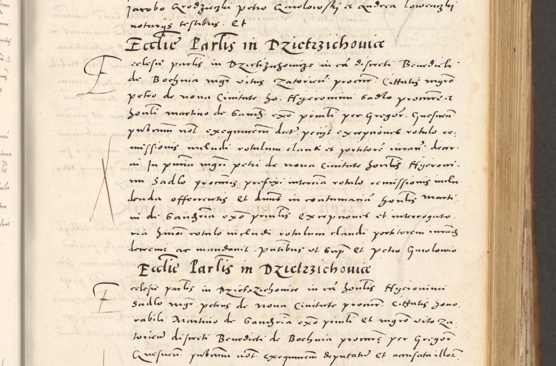Zdjęcie nr 114 dla obiektu archiwalnego: Acta actorum, sententiarum tam diffinitivarum quam interloquutoriarum, decretorum, obligationum, quietationum et constitutionum procuratorum coram reverendo domino Andrea Przeczlauski scholastico vicarioque in spiritualibus generali Cracoviensi, ad annum Domini millesimum quingentesimum sexagesimum primum, cuius inditio quarta, pontidicatus Pii quarti, annus secundus, poeliciter sequuntur