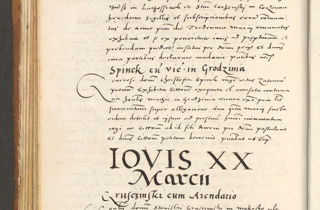 Zdjęcie nr 113 dla obiektu archiwalnego: Acta actorum, sententiarum tam diffinitivarum quam interloquutoriarum, decretorum, obligationum, quietationum et constitutionum procuratorum coram reverendo domino Andrea Przeczlauski scholastico vicarioque in spiritualibus generali Cracoviensi, ad annum Domini millesimum quingentesimum sexagesimum primum, cuius inditio quarta, pontidicatus Pii quarti, annus secundus, poeliciter sequuntur