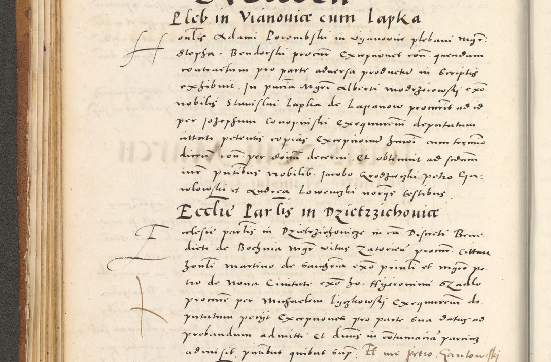Zdjęcie nr 109 dla obiektu archiwalnego: Acta actorum, sententiarum tam diffinitivarum quam interloquutoriarum, decretorum, obligationum, quietationum et constitutionum procuratorum coram reverendo domino Andrea Przeczlauski scholastico vicarioque in spiritualibus generali Cracoviensi, ad annum Domini millesimum quingentesimum sexagesimum primum, cuius inditio quarta, pontidicatus Pii quarti, annus secundus, poeliciter sequuntur