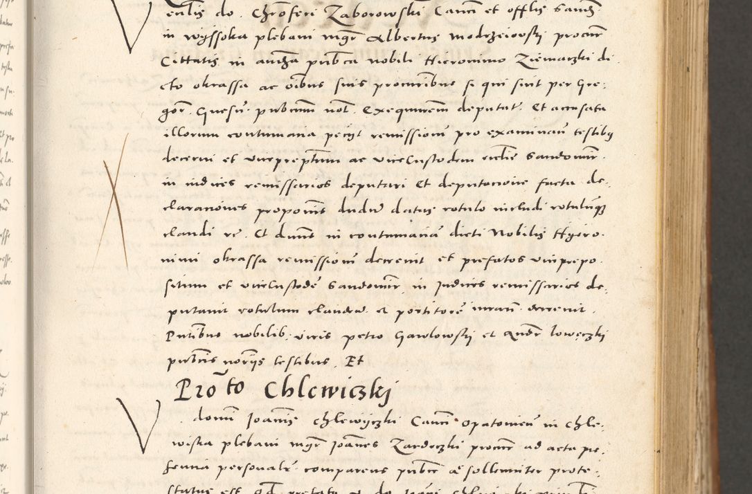 Zdjęcie nr 96 dla obiektu archiwalnego: Acta actorum, sententiarum tam diffinitivarum quam interloquutoriarum, decretorum, obligationum, quietationum et constitutionum procuratorum coram reverendo domino Andrea Przeczlauski scholastico vicarioque in spiritualibus generali Cracoviensi, ad annum Domini millesimum quingentesimum sexagesimum primum, cuius inditio quarta, pontidicatus Pii quarti, annus secundus, poeliciter sequuntur