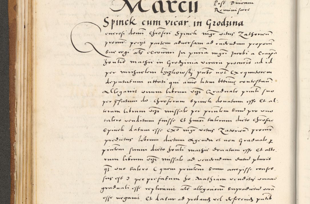 Zdjęcie nr 97 dla obiektu archiwalnego: Acta actorum, sententiarum tam diffinitivarum quam interloquutoriarum, decretorum, obligationum, quietationum et constitutionum procuratorum coram reverendo domino Andrea Przeczlauski scholastico vicarioque in spiritualibus generali Cracoviensi, ad annum Domini millesimum quingentesimum sexagesimum primum, cuius inditio quarta, pontidicatus Pii quarti, annus secundus, poeliciter sequuntur