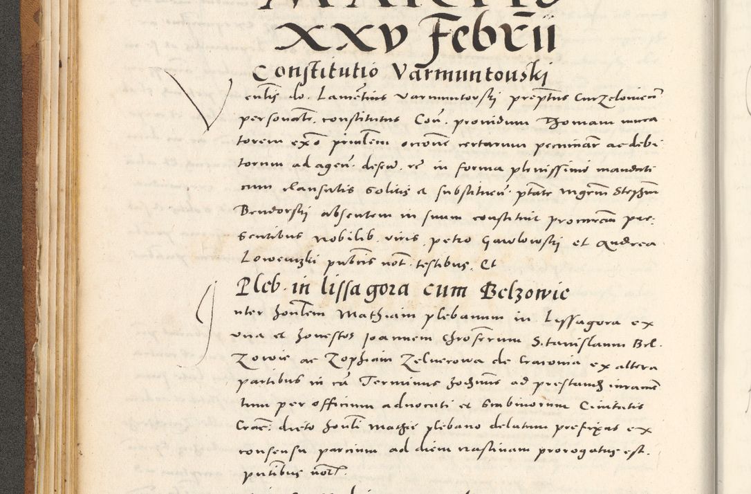 Zdjęcie nr 93 dla obiektu archiwalnego: Acta actorum, sententiarum tam diffinitivarum quam interloquutoriarum, decretorum, obligationum, quietationum et constitutionum procuratorum coram reverendo domino Andrea Przeczlauski scholastico vicarioque in spiritualibus generali Cracoviensi, ad annum Domini millesimum quingentesimum sexagesimum primum, cuius inditio quarta, pontidicatus Pii quarti, annus secundus, poeliciter sequuntur