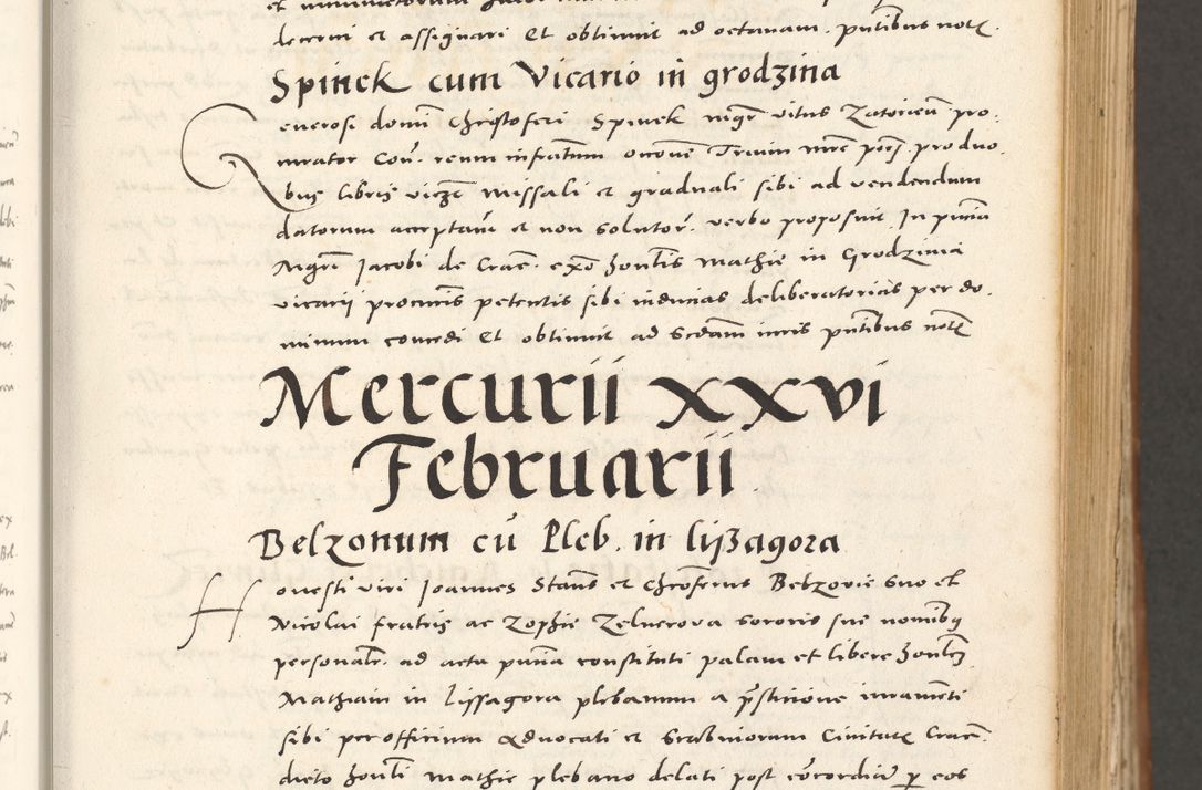 Zdjęcie nr 94 dla obiektu archiwalnego: Acta actorum, sententiarum tam diffinitivarum quam interloquutoriarum, decretorum, obligationum, quietationum et constitutionum procuratorum coram reverendo domino Andrea Przeczlauski scholastico vicarioque in spiritualibus generali Cracoviensi, ad annum Domini millesimum quingentesimum sexagesimum primum, cuius inditio quarta, pontidicatus Pii quarti, annus secundus, poeliciter sequuntur
