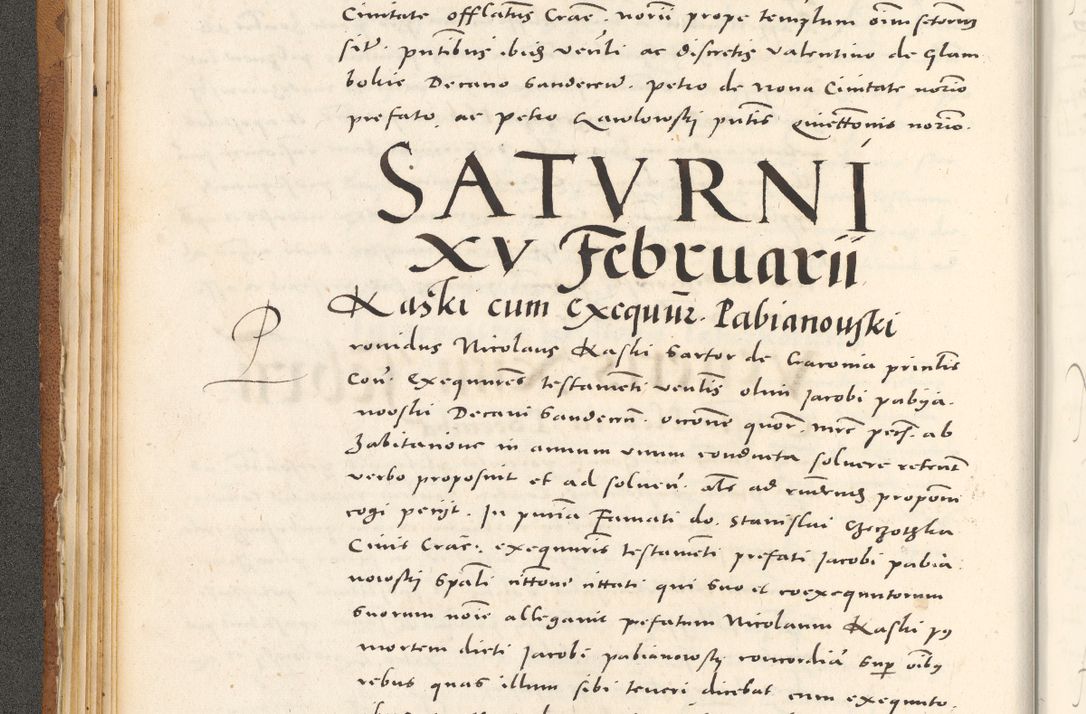 Zdjęcie nr 77 dla obiektu archiwalnego: Acta actorum, sententiarum tam diffinitivarum quam interloquutoriarum, decretorum, obligationum, quietationum et constitutionum procuratorum coram reverendo domino Andrea Przeczlauski scholastico vicarioque in spiritualibus generali Cracoviensi, ad annum Domini millesimum quingentesimum sexagesimum primum, cuius inditio quarta, pontidicatus Pii quarti, annus secundus, poeliciter sequuntur