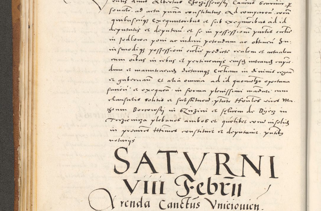 Zdjęcie nr 67 dla obiektu archiwalnego: Acta actorum, sententiarum tam diffinitivarum quam interloquutoriarum, decretorum, obligationum, quietationum et constitutionum procuratorum coram reverendo domino Andrea Przeczlauski scholastico vicarioque in spiritualibus generali Cracoviensi, ad annum Domini millesimum quingentesimum sexagesimum primum, cuius inditio quarta, pontidicatus Pii quarti, annus secundus, poeliciter sequuntur