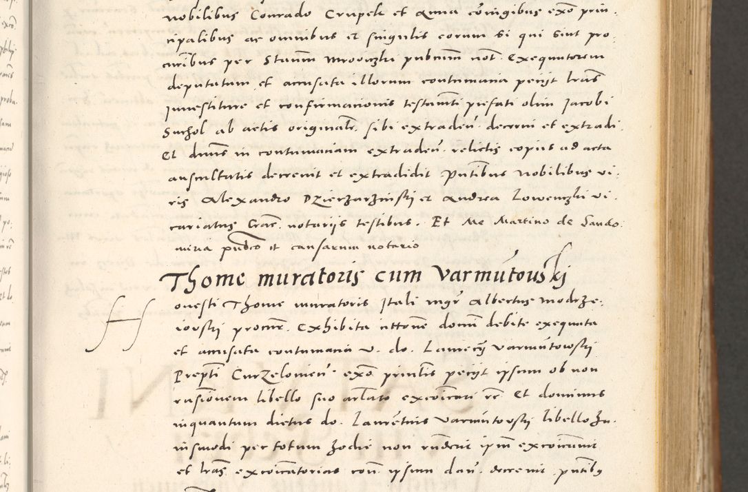 Zdjęcie nr 66 dla obiektu archiwalnego: Acta actorum, sententiarum tam diffinitivarum quam interloquutoriarum, decretorum, obligationum, quietationum et constitutionum procuratorum coram reverendo domino Andrea Przeczlauski scholastico vicarioque in spiritualibus generali Cracoviensi, ad annum Domini millesimum quingentesimum sexagesimum primum, cuius inditio quarta, pontidicatus Pii quarti, annus secundus, poeliciter sequuntur