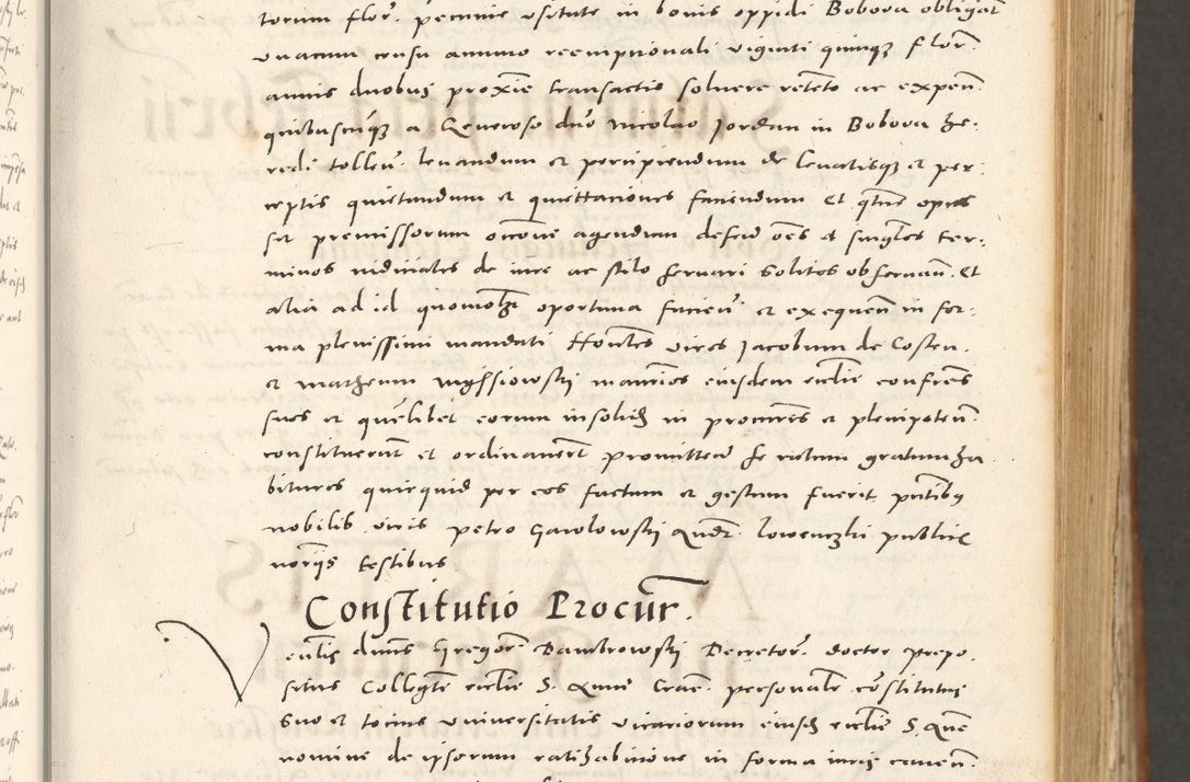 Zdjęcie nr 60 dla obiektu archiwalnego: Acta actorum, sententiarum tam diffinitivarum quam interloquutoriarum, decretorum, obligationum, quietationum et constitutionum procuratorum coram reverendo domino Andrea Przeczlauski scholastico vicarioque in spiritualibus generali Cracoviensi, ad annum Domini millesimum quingentesimum sexagesimum primum, cuius inditio quarta, pontidicatus Pii quarti, annus secundus, poeliciter sequuntur