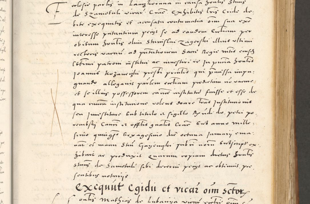 Zdjęcie nr 64 dla obiektu archiwalnego: Acta actorum, sententiarum tam diffinitivarum quam interloquutoriarum, decretorum, obligationum, quietationum et constitutionum procuratorum coram reverendo domino Andrea Przeczlauski scholastico vicarioque in spiritualibus generali Cracoviensi, ad annum Domini millesimum quingentesimum sexagesimum primum, cuius inditio quarta, pontidicatus Pii quarti, annus secundus, poeliciter sequuntur