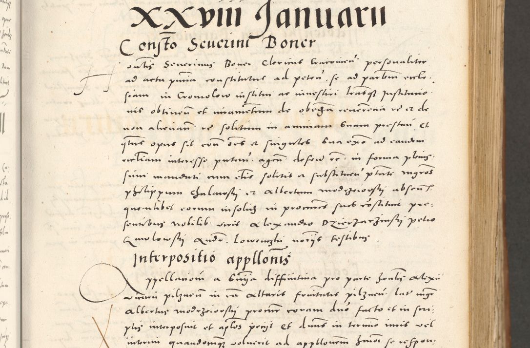 Zdjęcie nr 54 dla obiektu archiwalnego: Acta actorum, sententiarum tam diffinitivarum quam interloquutoriarum, decretorum, obligationum, quietationum et constitutionum procuratorum coram reverendo domino Andrea Przeczlauski scholastico vicarioque in spiritualibus generali Cracoviensi, ad annum Domini millesimum quingentesimum sexagesimum primum, cuius inditio quarta, pontidicatus Pii quarti, annus secundus, poeliciter sequuntur