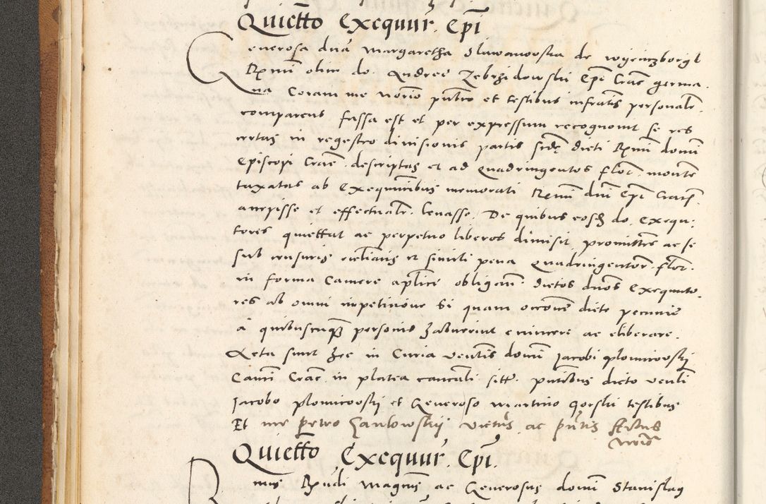 Zdjęcie nr 45 dla obiektu archiwalnego: Acta actorum, sententiarum tam diffinitivarum quam interloquutoriarum, decretorum, obligationum, quietationum et constitutionum procuratorum coram reverendo domino Andrea Przeczlauski scholastico vicarioque in spiritualibus generali Cracoviensi, ad annum Domini millesimum quingentesimum sexagesimum primum, cuius inditio quarta, pontidicatus Pii quarti, annus secundus, poeliciter sequuntur