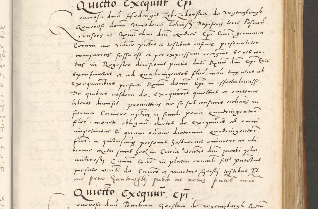 Zdjęcie nr 44 dla obiektu archiwalnego: Acta actorum, sententiarum tam diffinitivarum quam interloquutoriarum, decretorum, obligationum, quietationum et constitutionum procuratorum coram reverendo domino Andrea Przeczlauski scholastico vicarioque in spiritualibus generali Cracoviensi, ad annum Domini millesimum quingentesimum sexagesimum primum, cuius inditio quarta, pontidicatus Pii quarti, annus secundus, poeliciter sequuntur
