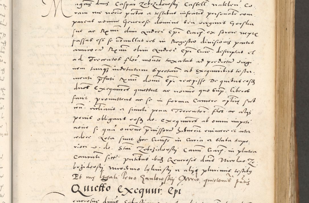 Zdjęcie nr 42 dla obiektu archiwalnego: Acta actorum, sententiarum tam diffinitivarum quam interloquutoriarum, decretorum, obligationum, quietationum et constitutionum procuratorum coram reverendo domino Andrea Przeczlauski scholastico vicarioque in spiritualibus generali Cracoviensi, ad annum Domini millesimum quingentesimum sexagesimum primum, cuius inditio quarta, pontidicatus Pii quarti, annus secundus, poeliciter sequuntur