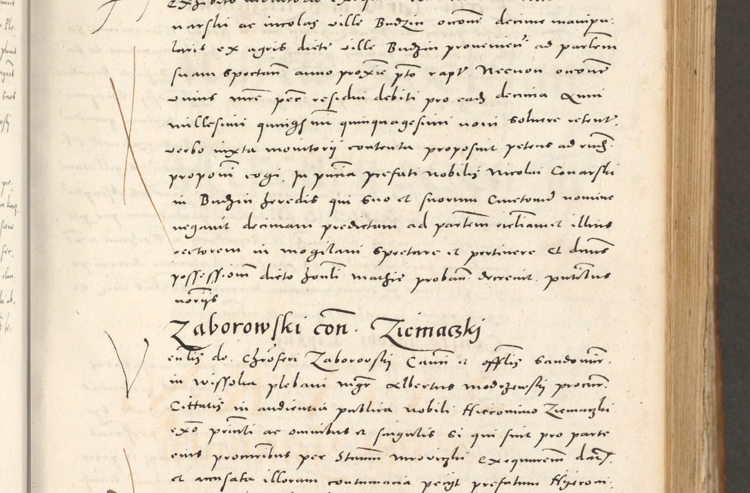 Zdjęcie nr 38 dla obiektu archiwalnego: Acta actorum, sententiarum tam diffinitivarum quam interloquutoriarum, decretorum, obligationum, quietationum et constitutionum procuratorum coram reverendo domino Andrea Przeczlauski scholastico vicarioque in spiritualibus generali Cracoviensi, ad annum Domini millesimum quingentesimum sexagesimum primum, cuius inditio quarta, pontidicatus Pii quarti, annus secundus, poeliciter sequuntur