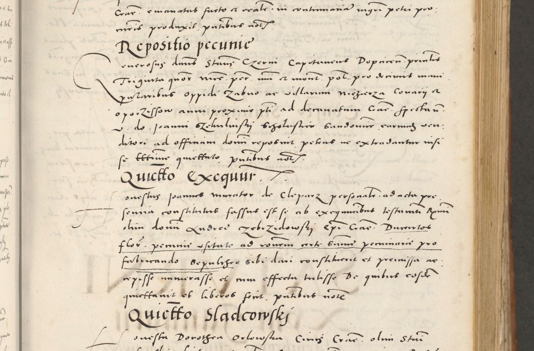 Zdjęcie nr 36 dla obiektu archiwalnego: Acta actorum, sententiarum tam diffinitivarum quam interloquutoriarum, decretorum, obligationum, quietationum et constitutionum procuratorum coram reverendo domino Andrea Przeczlauski scholastico vicarioque in spiritualibus generali Cracoviensi, ad annum Domini millesimum quingentesimum sexagesimum primum, cuius inditio quarta, pontidicatus Pii quarti, annus secundus, poeliciter sequuntur