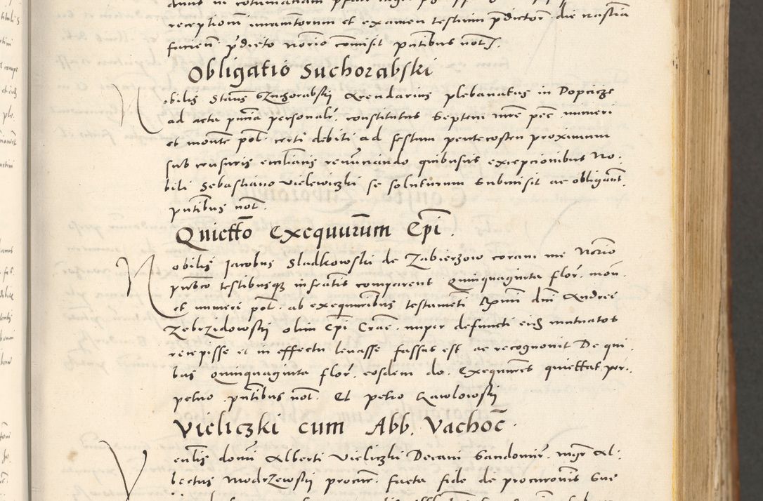 Zdjęcie nr 34 dla obiektu archiwalnego: Acta actorum, sententiarum tam diffinitivarum quam interloquutoriarum, decretorum, obligationum, quietationum et constitutionum procuratorum coram reverendo domino Andrea Przeczlauski scholastico vicarioque in spiritualibus generali Cracoviensi, ad annum Domini millesimum quingentesimum sexagesimum primum, cuius inditio quarta, pontidicatus Pii quarti, annus secundus, poeliciter sequuntur