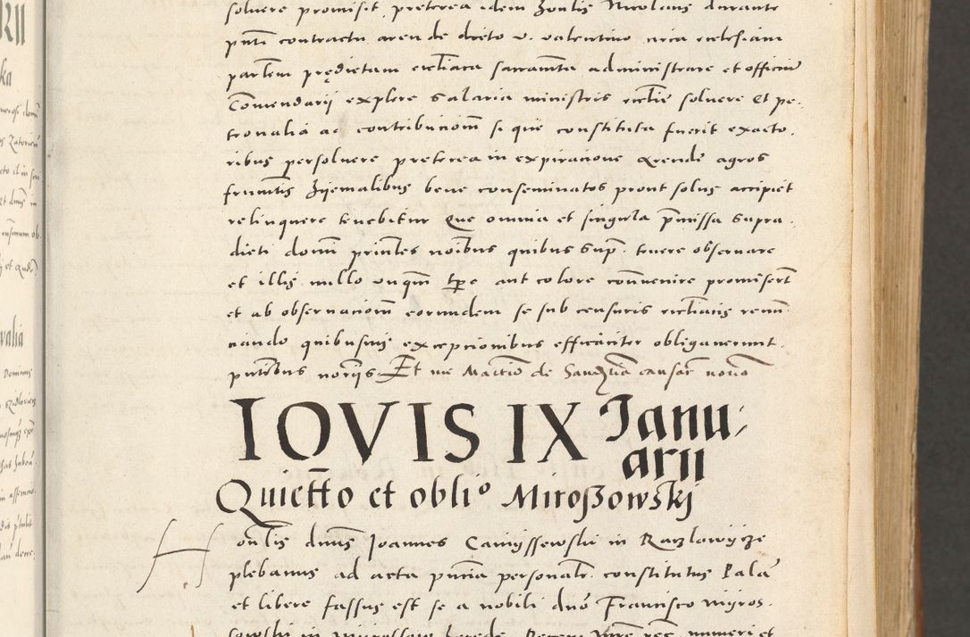 Zdjęcie nr 20 dla obiektu archiwalnego: Acta actorum, sententiarum tam diffinitivarum quam interloquutoriarum, decretorum, obligationum, quietationum et constitutionum procuratorum coram reverendo domino Andrea Przeczlauski scholastico vicarioque in spiritualibus generali Cracoviensi, ad annum Domini millesimum quingentesimum sexagesimum primum, cuius inditio quarta, pontidicatus Pii quarti, annus secundus, poeliciter sequuntur