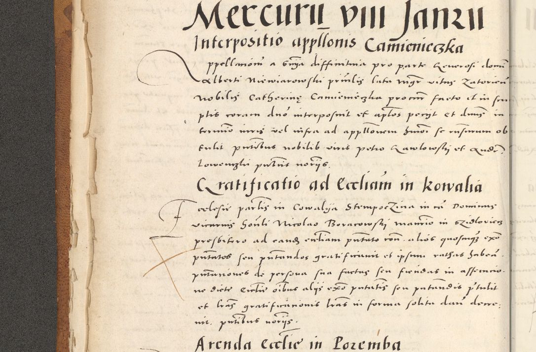 Zdjęcie nr 19 dla obiektu archiwalnego: Acta actorum, sententiarum tam diffinitivarum quam interloquutoriarum, decretorum, obligationum, quietationum et constitutionum procuratorum coram reverendo domino Andrea Przeczlauski scholastico vicarioque in spiritualibus generali Cracoviensi, ad annum Domini millesimum quingentesimum sexagesimum primum, cuius inditio quarta, pontidicatus Pii quarti, annus secundus, poeliciter sequuntur
