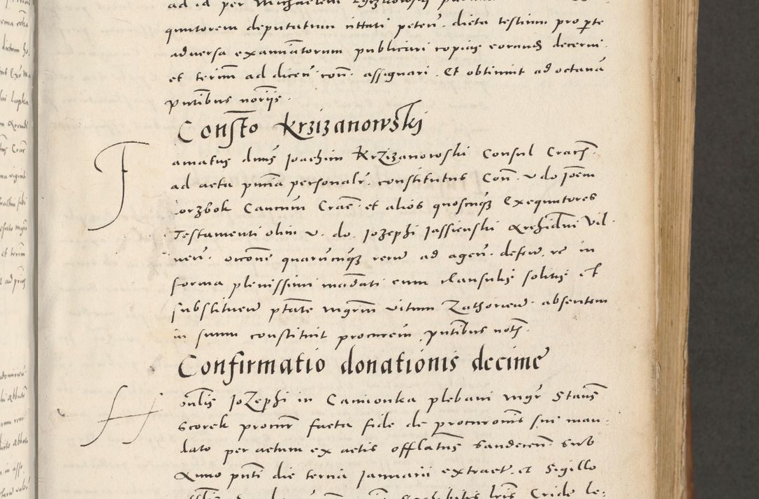 Zdjęcie nr 14 dla obiektu archiwalnego: Acta actorum, sententiarum tam diffinitivarum quam interloquutoriarum, decretorum, obligationum, quietationum et constitutionum procuratorum coram reverendo domino Andrea Przeczlauski scholastico vicarioque in spiritualibus generali Cracoviensi, ad annum Domini millesimum quingentesimum sexagesimum primum, cuius inditio quarta, pontidicatus Pii quarti, annus secundus, poeliciter sequuntur