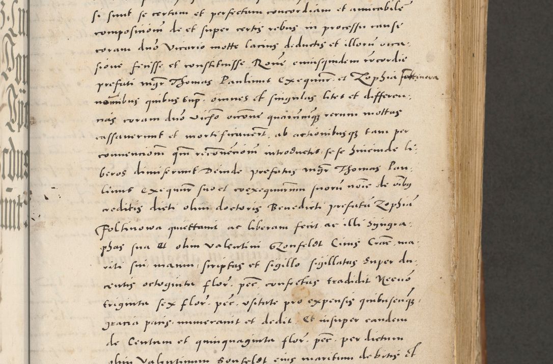 Zdjęcie nr 8 dla obiektu archiwalnego: Acta actorum, sententiarum tam diffinitivarum quam interloquutoriarum, decretorum, obligationum, quietationum et constitutionum procuratorum coram reverendo domino Andrea Przeczlauski scholastico vicarioque in spiritualibus generali Cracoviensi, ad annum Domini millesimum quingentesimum sexagesimum primum, cuius inditio quarta, pontidicatus Pii quarti, annus secundus, poeliciter sequuntur