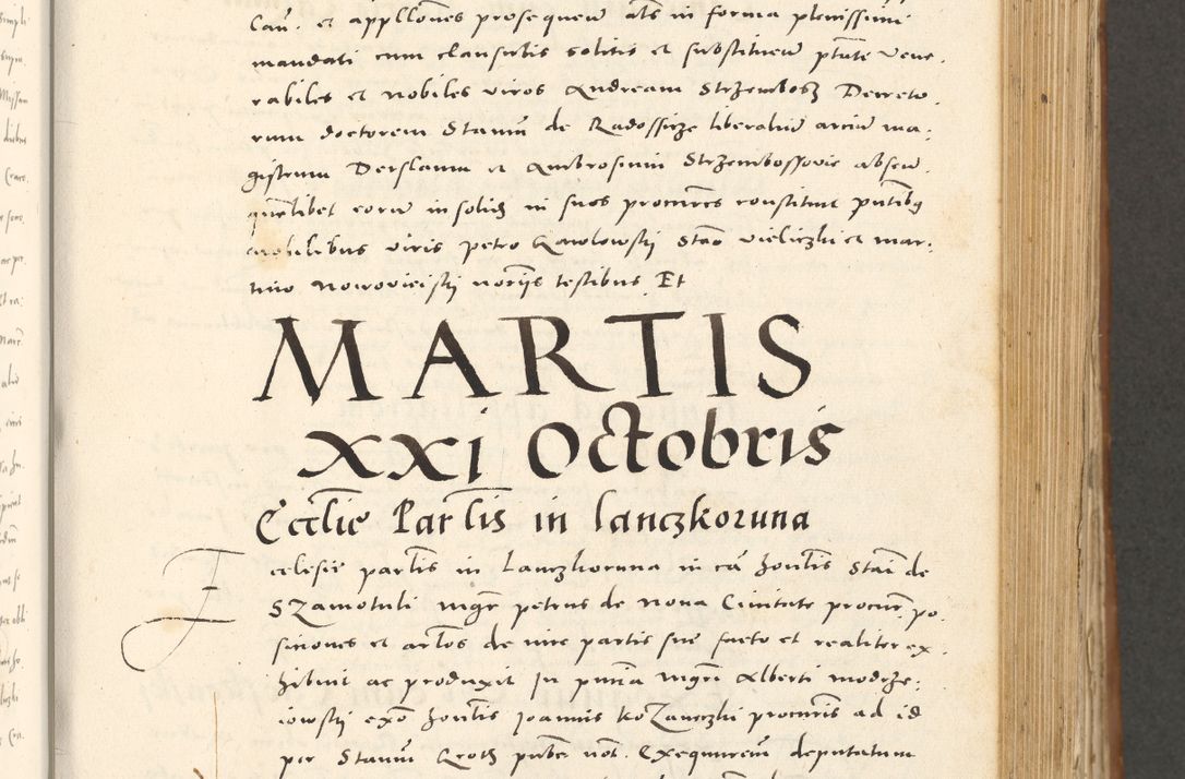 Zdjęcie nr 408 dla obiektu archiwalnego: Acta actorum, sententiarum tam diffinitivarum quam interloquutoriarum, decretorum, obligationum, quietationum et constitutionum procuratorum coram reverendo domino Andrea Przeczlauski scholastico vicarioque in spiritualibus generali Cracoviensi, ad annum Domini millesimum quingentesimum sexagesimum primum, cuius inditio quarta, pontidicatus Pii quarti, annus secundus, poeliciter sequuntur