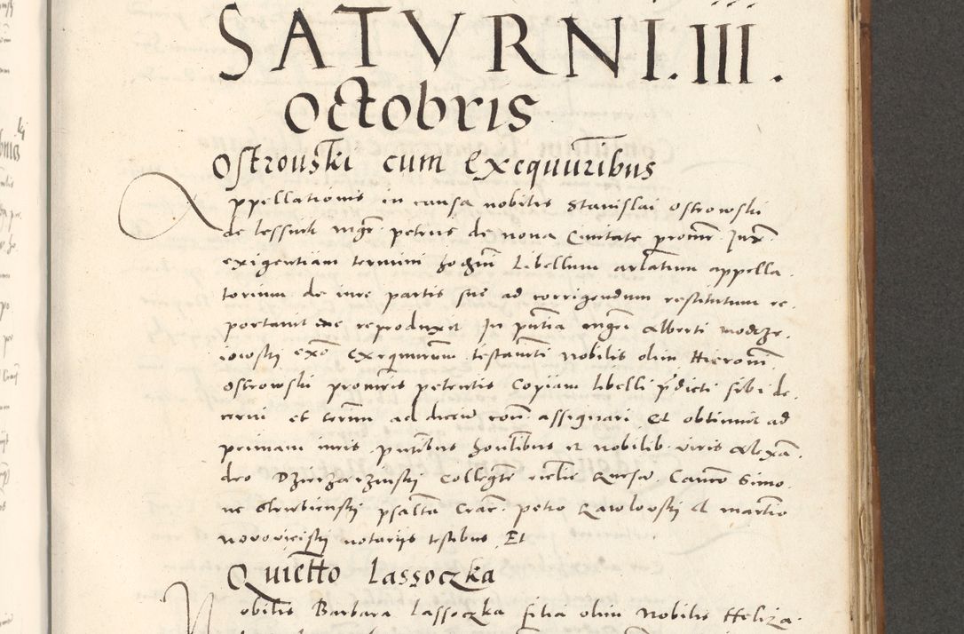 Zdjęcie nr 750 dla obiektu archiwalnego: Acta actorum, sententiarum tam diffinitivarum quam interloquutoriarum, decretorum, obligationum, quietationum et constitutionum procuratorum coram reverendo domino Andrea Przeczlauski scholastico vicarioque in spiritualibus generali Cracoviensi, ad annum Domini millesimum quingentesimum sexagesimum primum, cuius inditio quarta, pontidicatus Pii quarti, annus secundus, poeliciter sequuntur