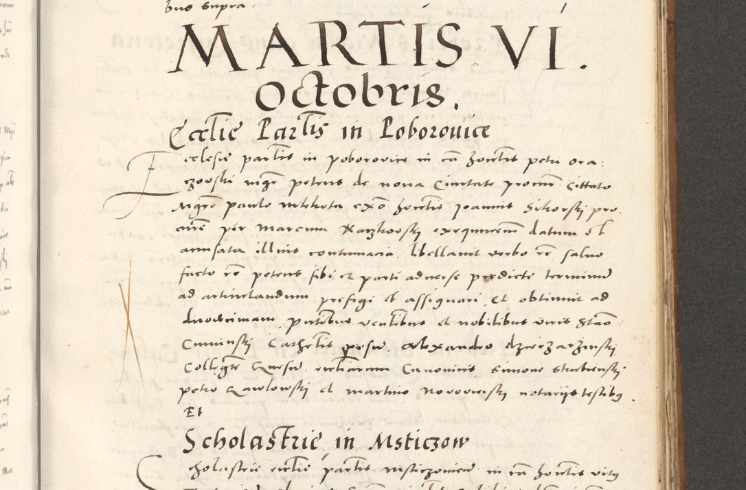 Zdjęcie nr 752 dla obiektu archiwalnego: Acta actorum, sententiarum tam diffinitivarum quam interloquutoriarum, decretorum, obligationum, quietationum et constitutionum procuratorum coram reverendo domino Andrea Przeczlauski scholastico vicarioque in spiritualibus generali Cracoviensi, ad annum Domini millesimum quingentesimum sexagesimum primum, cuius inditio quarta, pontidicatus Pii quarti, annus secundus, poeliciter sequuntur