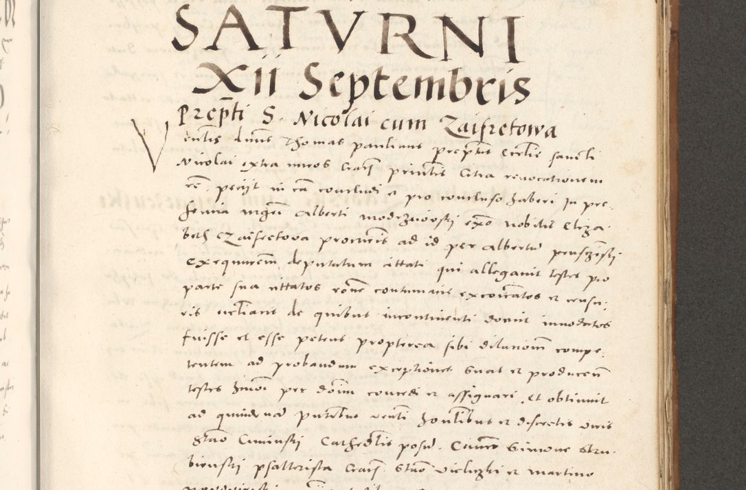 Zdjęcie nr 730 dla obiektu archiwalnego: Acta actorum, sententiarum tam diffinitivarum quam interloquutoriarum, decretorum, obligationum, quietationum et constitutionum procuratorum coram reverendo domino Andrea Przeczlauski scholastico vicarioque in spiritualibus generali Cracoviensi, ad annum Domini millesimum quingentesimum sexagesimum primum, cuius inditio quarta, pontidicatus Pii quarti, annus secundus, poeliciter sequuntur