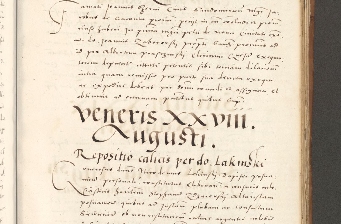 Zdjęcie nr 722 dla obiektu archiwalnego: Acta actorum, sententiarum tam diffinitivarum quam interloquutoriarum, decretorum, obligationum, quietationum et constitutionum procuratorum coram reverendo domino Andrea Przeczlauski scholastico vicarioque in spiritualibus generali Cracoviensi, ad annum Domini millesimum quingentesimum sexagesimum primum, cuius inditio quarta, pontidicatus Pii quarti, annus secundus, poeliciter sequuntur
