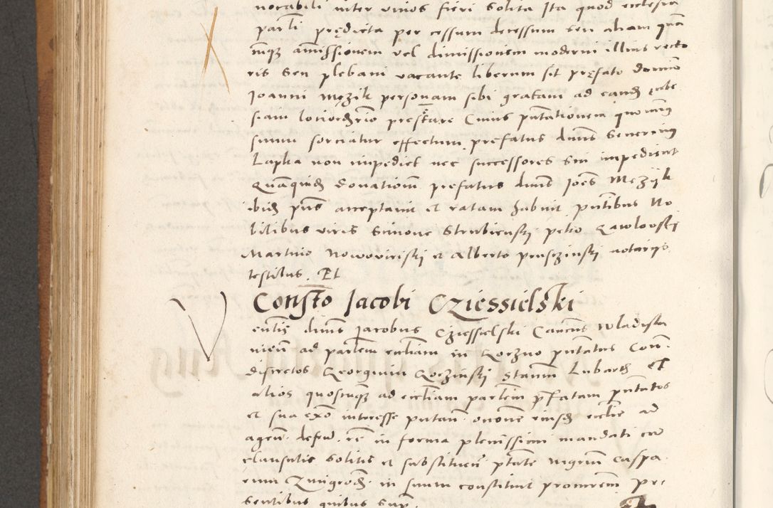 Zdjęcie nr 713 dla obiektu archiwalnego: Acta actorum, sententiarum tam diffinitivarum quam interloquutoriarum, decretorum, obligationum, quietationum et constitutionum procuratorum coram reverendo domino Andrea Przeczlauski scholastico vicarioque in spiritualibus generali Cracoviensi, ad annum Domini millesimum quingentesimum sexagesimum primum, cuius inditio quarta, pontidicatus Pii quarti, annus secundus, poeliciter sequuntur