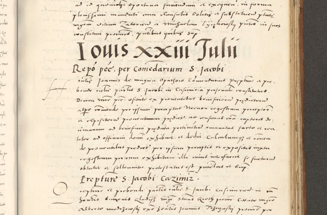 Zdjęcie nr 706 dla obiektu archiwalnego: Acta actorum, sententiarum tam diffinitivarum quam interloquutoriarum, decretorum, obligationum, quietationum et constitutionum procuratorum coram reverendo domino Andrea Przeczlauski scholastico vicarioque in spiritualibus generali Cracoviensi, ad annum Domini millesimum quingentesimum sexagesimum primum, cuius inditio quarta, pontidicatus Pii quarti, annus secundus, poeliciter sequuntur