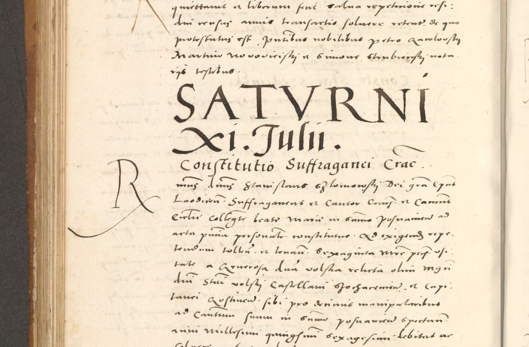 Zdjęcie nr 697 dla obiektu archiwalnego: Acta actorum, sententiarum tam diffinitivarum quam interloquutoriarum, decretorum, obligationum, quietationum et constitutionum procuratorum coram reverendo domino Andrea Przeczlauski scholastico vicarioque in spiritualibus generali Cracoviensi, ad annum Domini millesimum quingentesimum sexagesimum primum, cuius inditio quarta, pontidicatus Pii quarti, annus secundus, poeliciter sequuntur