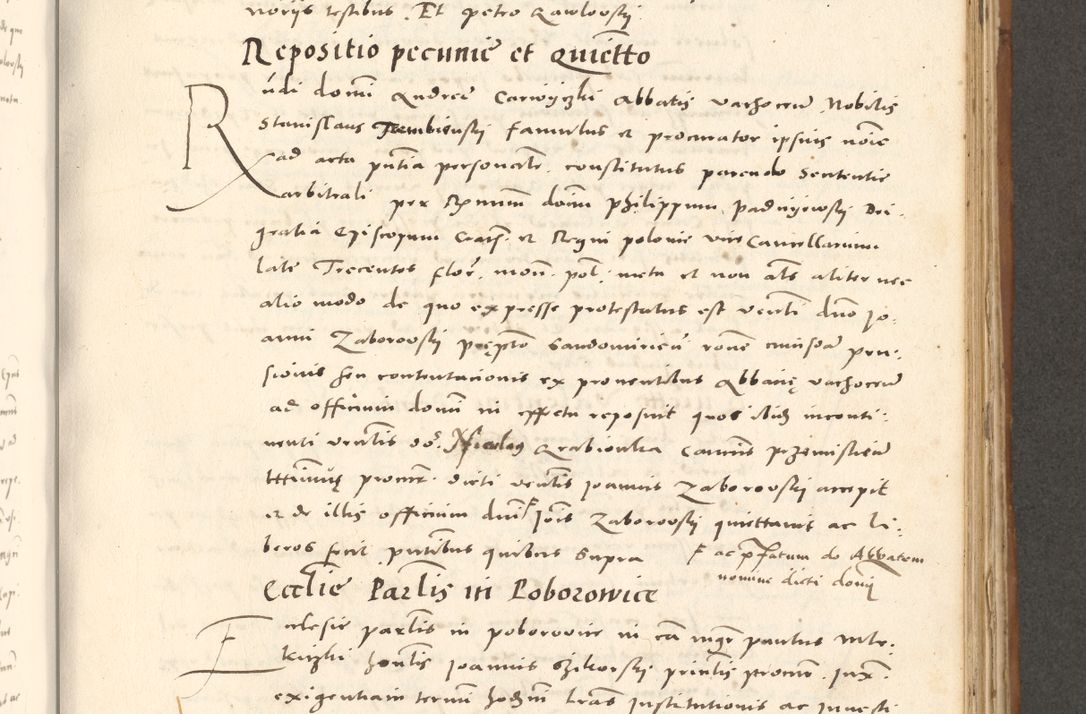 Zdjęcie nr 698 dla obiektu archiwalnego: Acta actorum, sententiarum tam diffinitivarum quam interloquutoriarum, decretorum, obligationum, quietationum et constitutionum procuratorum coram reverendo domino Andrea Przeczlauski scholastico vicarioque in spiritualibus generali Cracoviensi, ad annum Domini millesimum quingentesimum sexagesimum primum, cuius inditio quarta, pontidicatus Pii quarti, annus secundus, poeliciter sequuntur