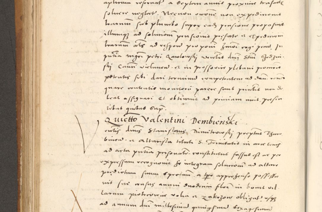 Zdjęcie nr 699 dla obiektu archiwalnego: Acta actorum, sententiarum tam diffinitivarum quam interloquutoriarum, decretorum, obligationum, quietationum et constitutionum procuratorum coram reverendo domino Andrea Przeczlauski scholastico vicarioque in spiritualibus generali Cracoviensi, ad annum Domini millesimum quingentesimum sexagesimum primum, cuius inditio quarta, pontidicatus Pii quarti, annus secundus, poeliciter sequuntur