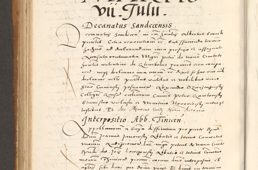 Zdjęcie nr 693 dla obiektu archiwalnego: Acta actorum, sententiarum tam diffinitivarum quam interloquutoriarum, decretorum, obligationum, quietationum et constitutionum procuratorum coram reverendo domino Andrea Przeczlauski scholastico vicarioque in spiritualibus generali Cracoviensi, ad annum Domini millesimum quingentesimum sexagesimum primum, cuius inditio quarta, pontidicatus Pii quarti, annus secundus, poeliciter sequuntur