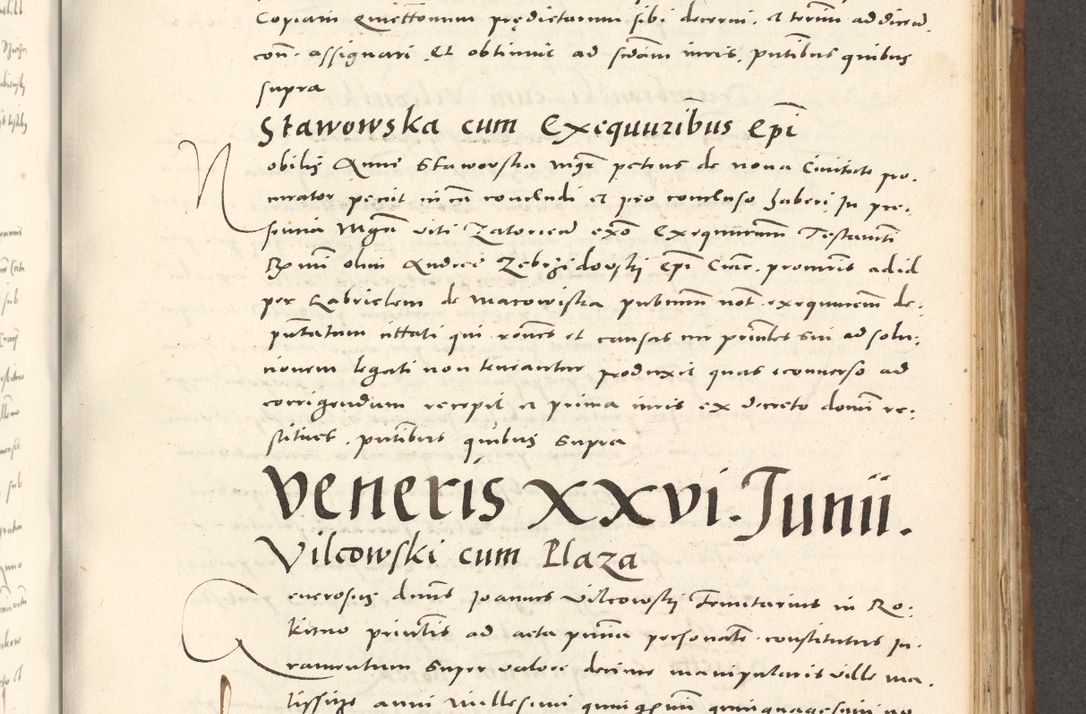 Zdjęcie nr 672 dla obiektu archiwalnego: Acta actorum, sententiarum tam diffinitivarum quam interloquutoriarum, decretorum, obligationum, quietationum et constitutionum procuratorum coram reverendo domino Andrea Przeczlauski scholastico vicarioque in spiritualibus generali Cracoviensi, ad annum Domini millesimum quingentesimum sexagesimum primum, cuius inditio quarta, pontidicatus Pii quarti, annus secundus, poeliciter sequuntur