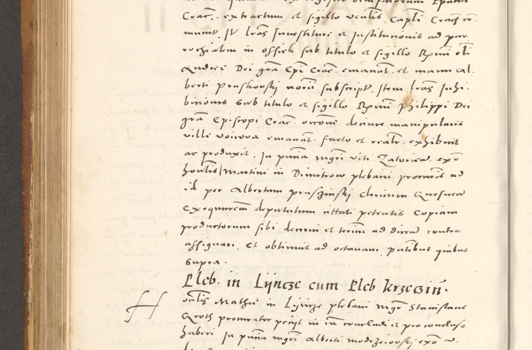 Zdjęcie nr 621 dla obiektu archiwalnego: Acta actorum, sententiarum tam diffinitivarum quam interloquutoriarum, decretorum, obligationum, quietationum et constitutionum procuratorum coram reverendo domino Andrea Przeczlauski scholastico vicarioque in spiritualibus generali Cracoviensi, ad annum Domini millesimum quingentesimum sexagesimum primum, cuius inditio quarta, pontidicatus Pii quarti, annus secundus, poeliciter sequuntur