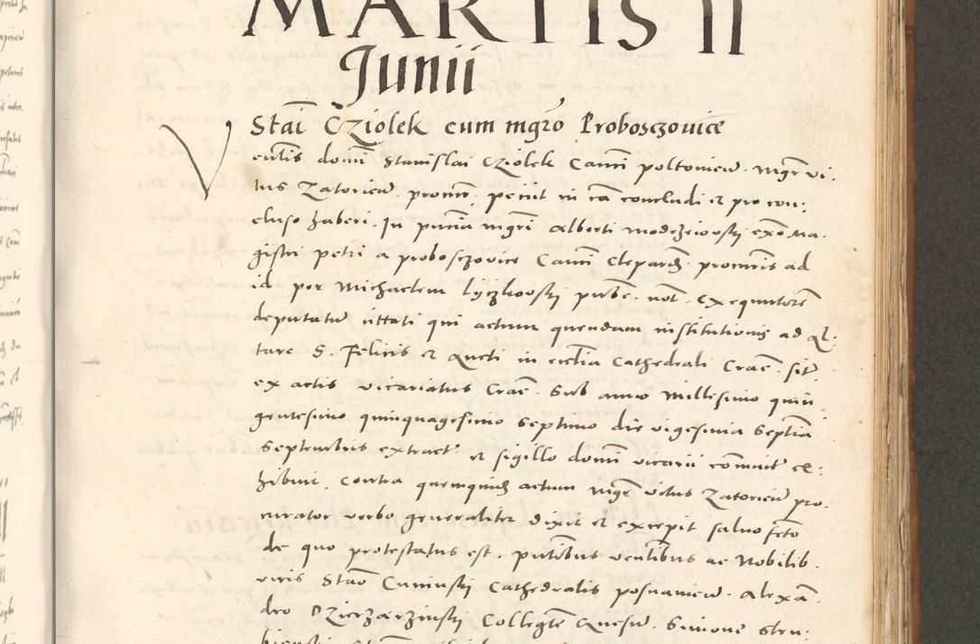 Zdjęcie nr 620 dla obiektu archiwalnego: Acta actorum, sententiarum tam diffinitivarum quam interloquutoriarum, decretorum, obligationum, quietationum et constitutionum procuratorum coram reverendo domino Andrea Przeczlauski scholastico vicarioque in spiritualibus generali Cracoviensi, ad annum Domini millesimum quingentesimum sexagesimum primum, cuius inditio quarta, pontidicatus Pii quarti, annus secundus, poeliciter sequuntur