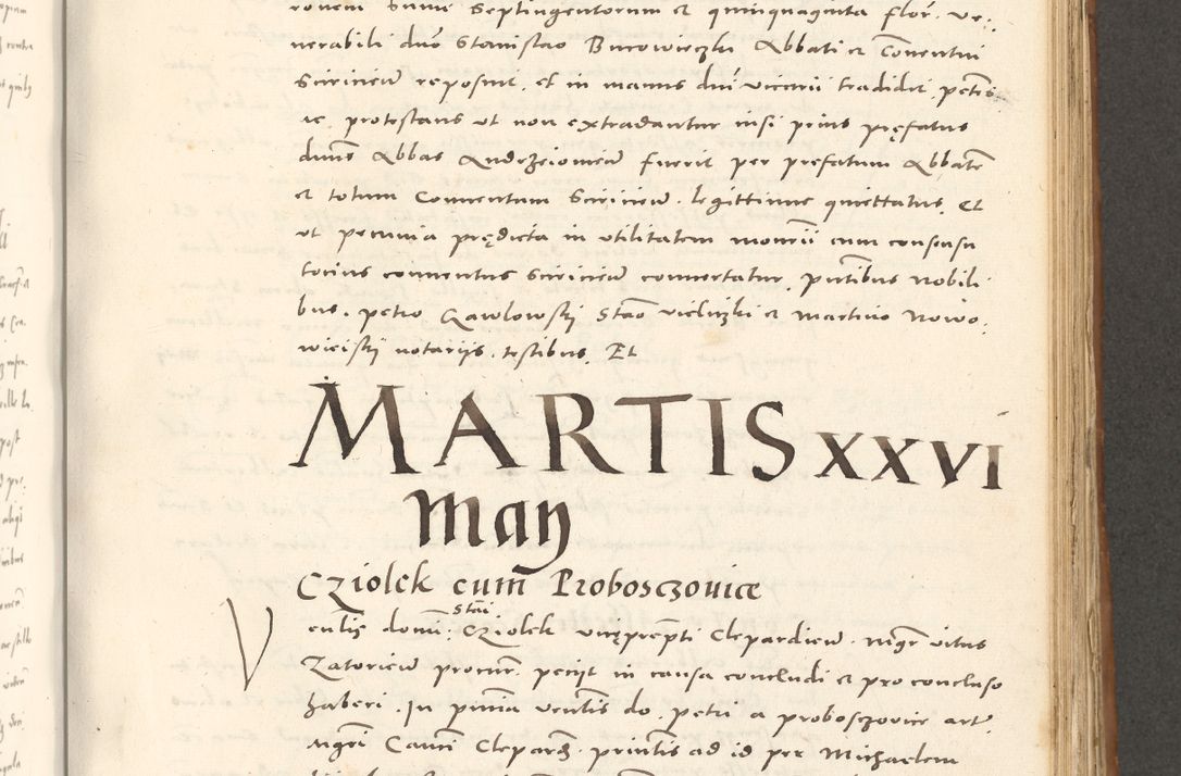 Zdjęcie nr 610 dla obiektu archiwalnego: Acta actorum, sententiarum tam diffinitivarum quam interloquutoriarum, decretorum, obligationum, quietationum et constitutionum procuratorum coram reverendo domino Andrea Przeczlauski scholastico vicarioque in spiritualibus generali Cracoviensi, ad annum Domini millesimum quingentesimum sexagesimum primum, cuius inditio quarta, pontidicatus Pii quarti, annus secundus, poeliciter sequuntur