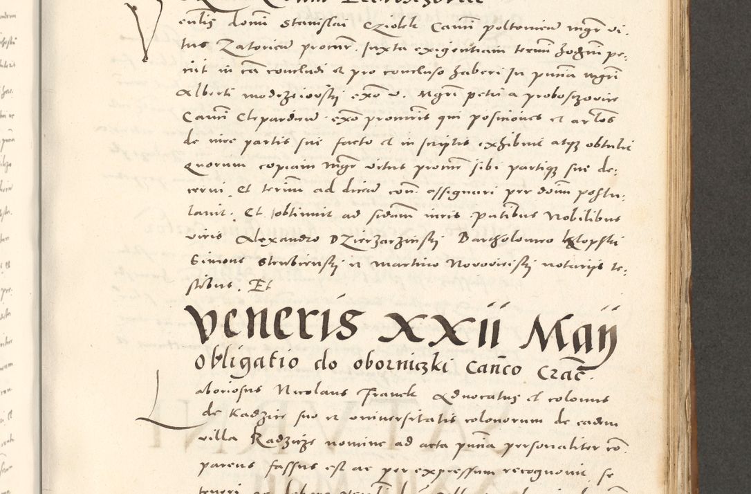 Zdjęcie nr 606 dla obiektu archiwalnego: Acta actorum, sententiarum tam diffinitivarum quam interloquutoriarum, decretorum, obligationum, quietationum et constitutionum procuratorum coram reverendo domino Andrea Przeczlauski scholastico vicarioque in spiritualibus generali Cracoviensi, ad annum Domini millesimum quingentesimum sexagesimum primum, cuius inditio quarta, pontidicatus Pii quarti, annus secundus, poeliciter sequuntur