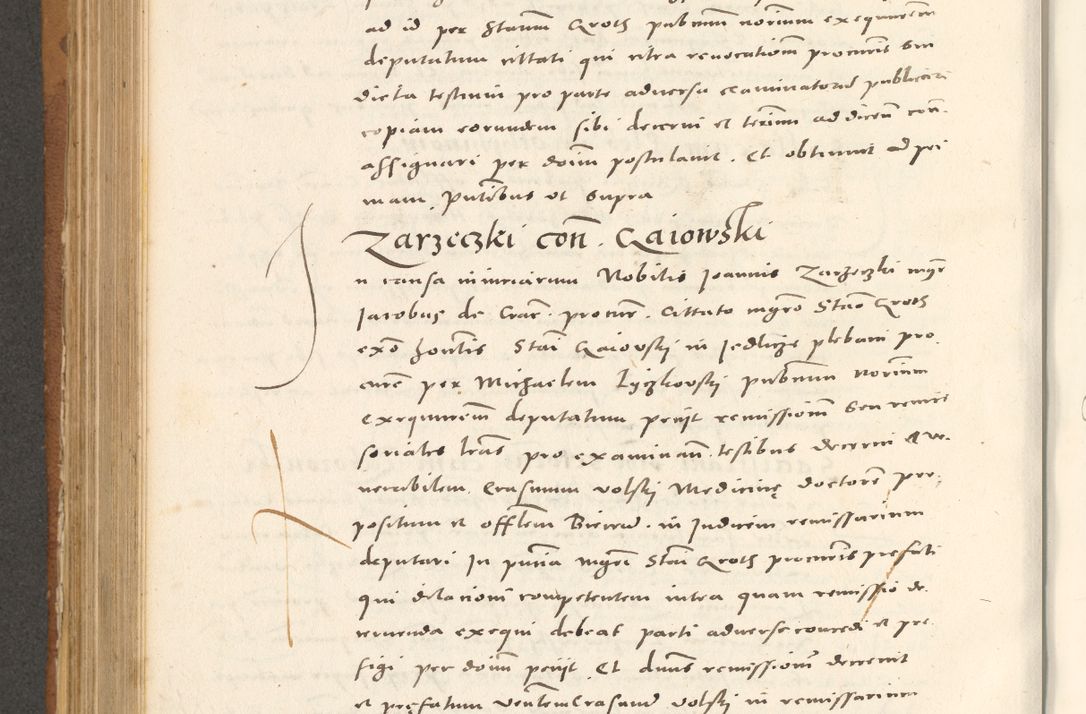 Zdjęcie nr 599 dla obiektu archiwalnego: Acta actorum, sententiarum tam diffinitivarum quam interloquutoriarum, decretorum, obligationum, quietationum et constitutionum procuratorum coram reverendo domino Andrea Przeczlauski scholastico vicarioque in spiritualibus generali Cracoviensi, ad annum Domini millesimum quingentesimum sexagesimum primum, cuius inditio quarta, pontidicatus Pii quarti, annus secundus, poeliciter sequuntur