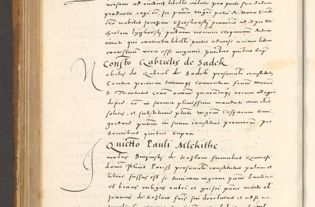Zdjęcie nr 597 dla obiektu archiwalnego: Acta actorum, sententiarum tam diffinitivarum quam interloquutoriarum, decretorum, obligationum, quietationum et constitutionum procuratorum coram reverendo domino Andrea Przeczlauski scholastico vicarioque in spiritualibus generali Cracoviensi, ad annum Domini millesimum quingentesimum sexagesimum primum, cuius inditio quarta, pontidicatus Pii quarti, annus secundus, poeliciter sequuntur