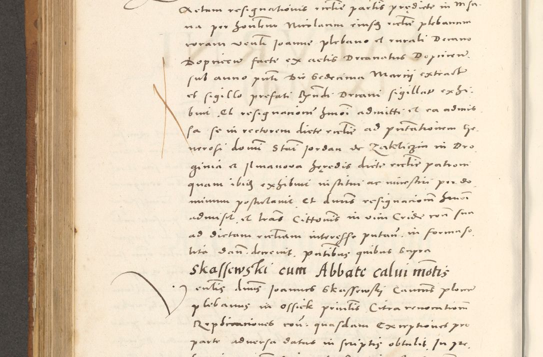 Zdjęcie nr 587 dla obiektu archiwalnego: Acta actorum, sententiarum tam diffinitivarum quam interloquutoriarum, decretorum, obligationum, quietationum et constitutionum procuratorum coram reverendo domino Andrea Przeczlauski scholastico vicarioque in spiritualibus generali Cracoviensi, ad annum Domini millesimum quingentesimum sexagesimum primum, cuius inditio quarta, pontidicatus Pii quarti, annus secundus, poeliciter sequuntur