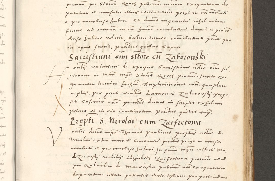 Zdjęcie nr 580 dla obiektu archiwalnego: Acta actorum, sententiarum tam diffinitivarum quam interloquutoriarum, decretorum, obligationum, quietationum et constitutionum procuratorum coram reverendo domino Andrea Przeczlauski scholastico vicarioque in spiritualibus generali Cracoviensi, ad annum Domini millesimum quingentesimum sexagesimum primum, cuius inditio quarta, pontidicatus Pii quarti, annus secundus, poeliciter sequuntur