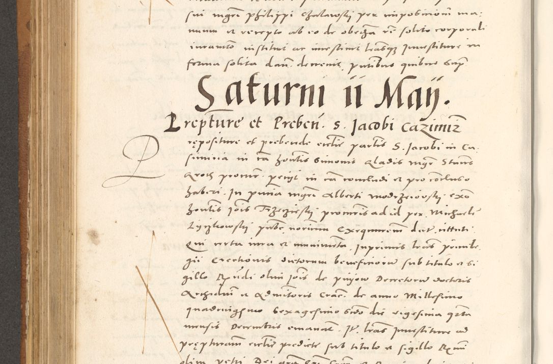 Zdjęcie nr 581 dla obiektu archiwalnego: Acta actorum, sententiarum tam diffinitivarum quam interloquutoriarum, decretorum, obligationum, quietationum et constitutionum procuratorum coram reverendo domino Andrea Przeczlauski scholastico vicarioque in spiritualibus generali Cracoviensi, ad annum Domini millesimum quingentesimum sexagesimum primum, cuius inditio quarta, pontidicatus Pii quarti, annus secundus, poeliciter sequuntur