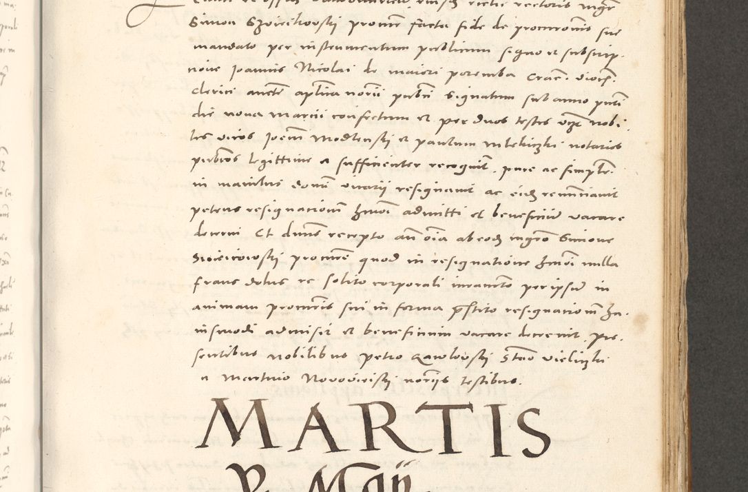 Zdjęcie nr 582 dla obiektu archiwalnego: Acta actorum, sententiarum tam diffinitivarum quam interloquutoriarum, decretorum, obligationum, quietationum et constitutionum procuratorum coram reverendo domino Andrea Przeczlauski scholastico vicarioque in spiritualibus generali Cracoviensi, ad annum Domini millesimum quingentesimum sexagesimum primum, cuius inditio quarta, pontidicatus Pii quarti, annus secundus, poeliciter sequuntur